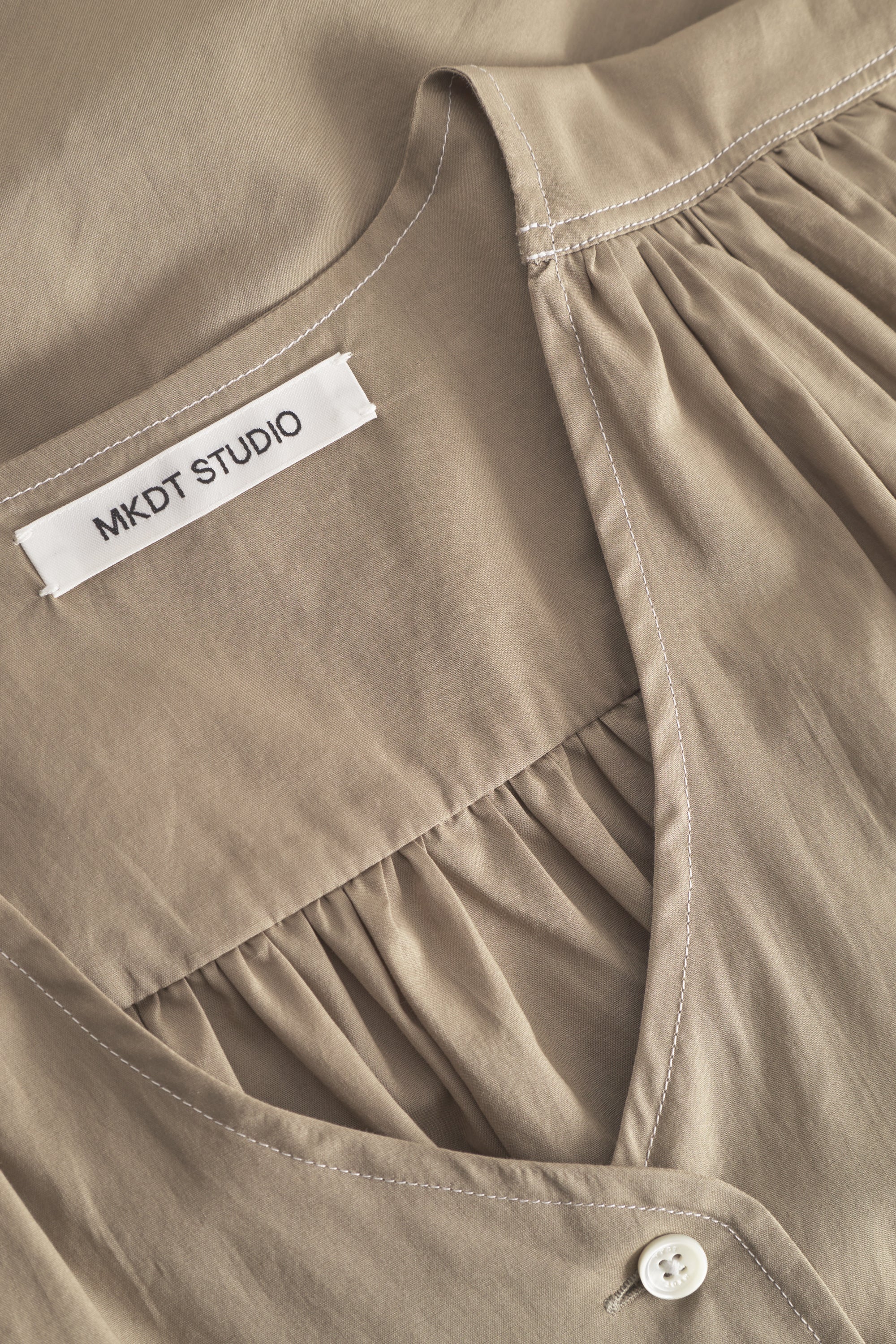 Mark Kenly Domino Tan Tahira Sheer Cotton Blouses KHAKI