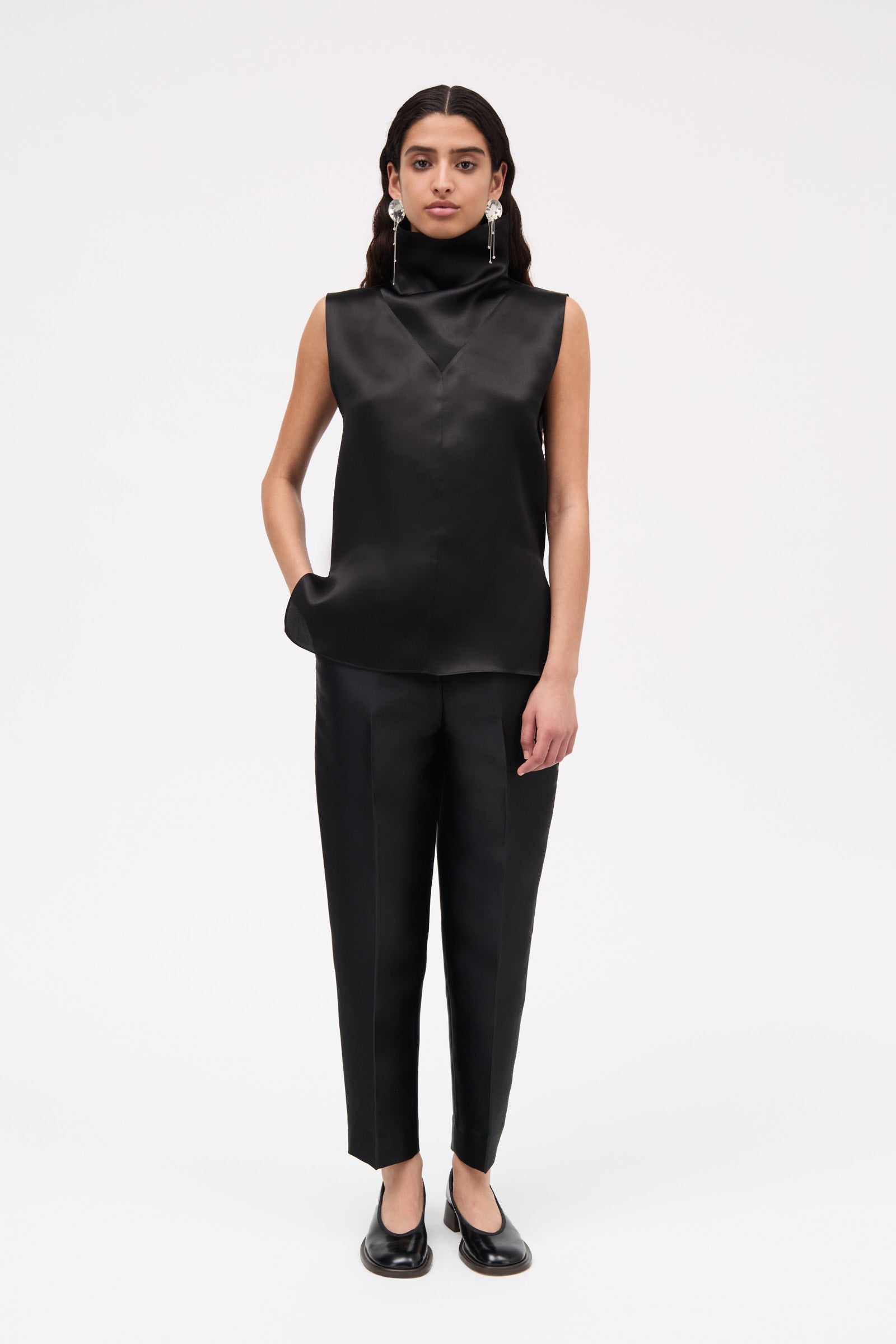 MKDT Studio Tasha-atelier Silk Blouses BLACK