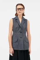 MKDT Studio Vika Soft Denim Vest NAVY
