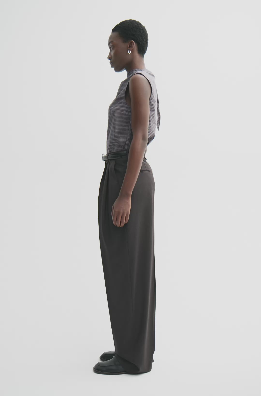 MKDT Studio POMI LIGHT WEIGHT WOOL Pants DEEP BROWN