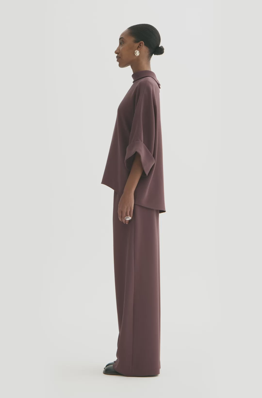 MKDT Studio BAILEE CREPE GEORGETTE Blouses BURGUNDY