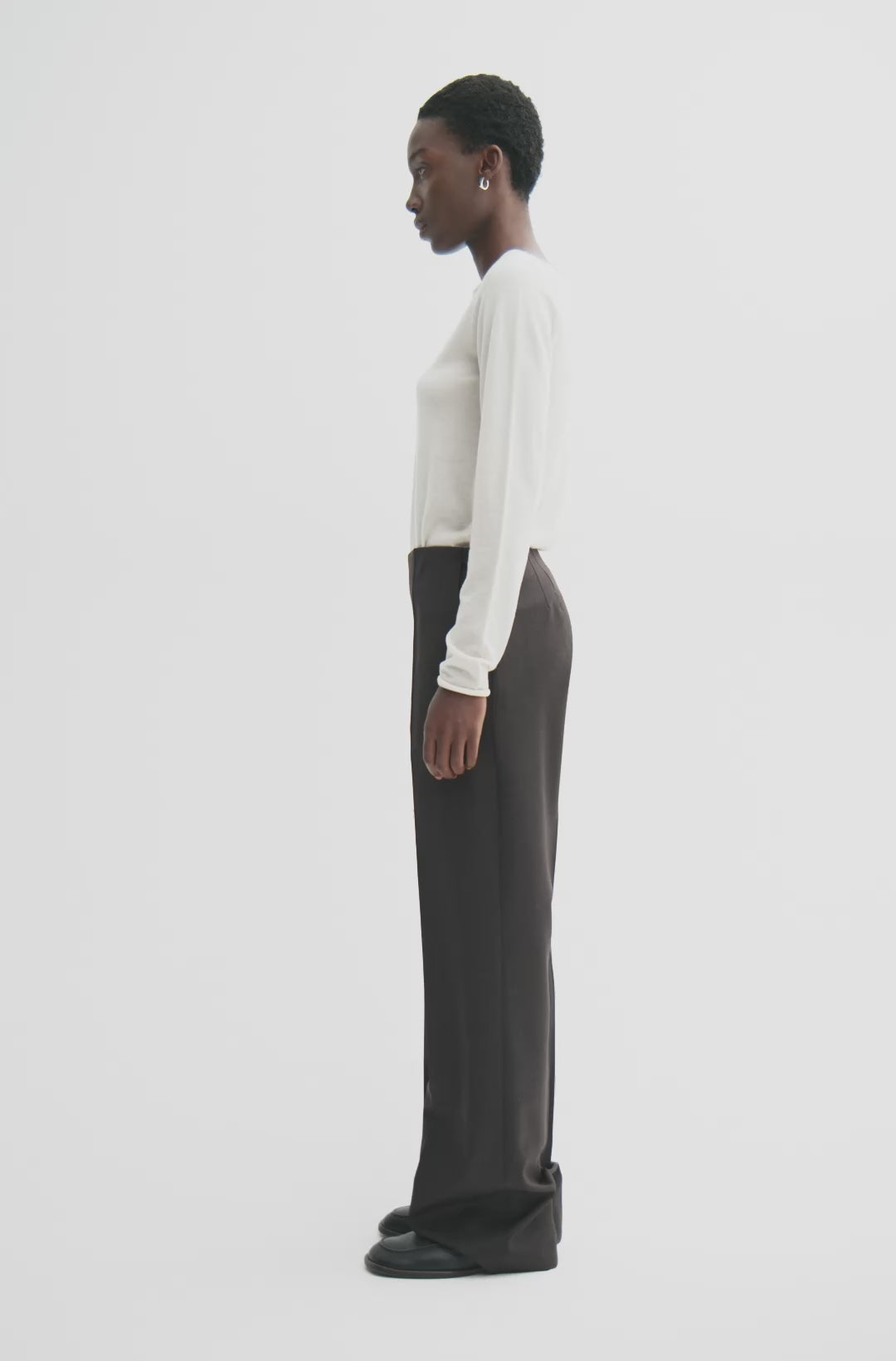MKDT Studio PRISKA LIGHT WEIGHT WOOL Pants DEEP BROWN