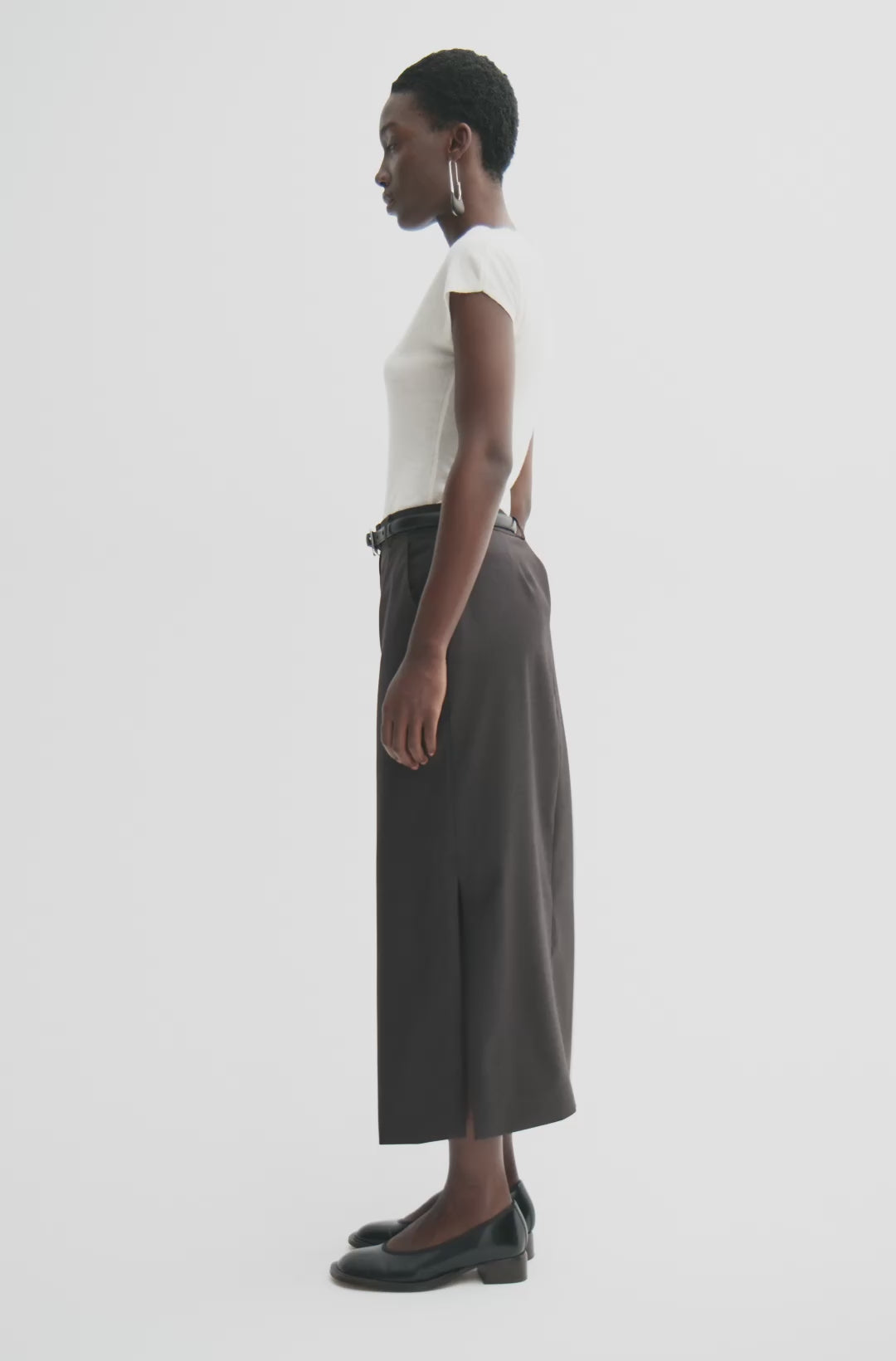 MKDT Studio NUNA LIGHT WEIGHT WOOL Skirts DEEP BROWN